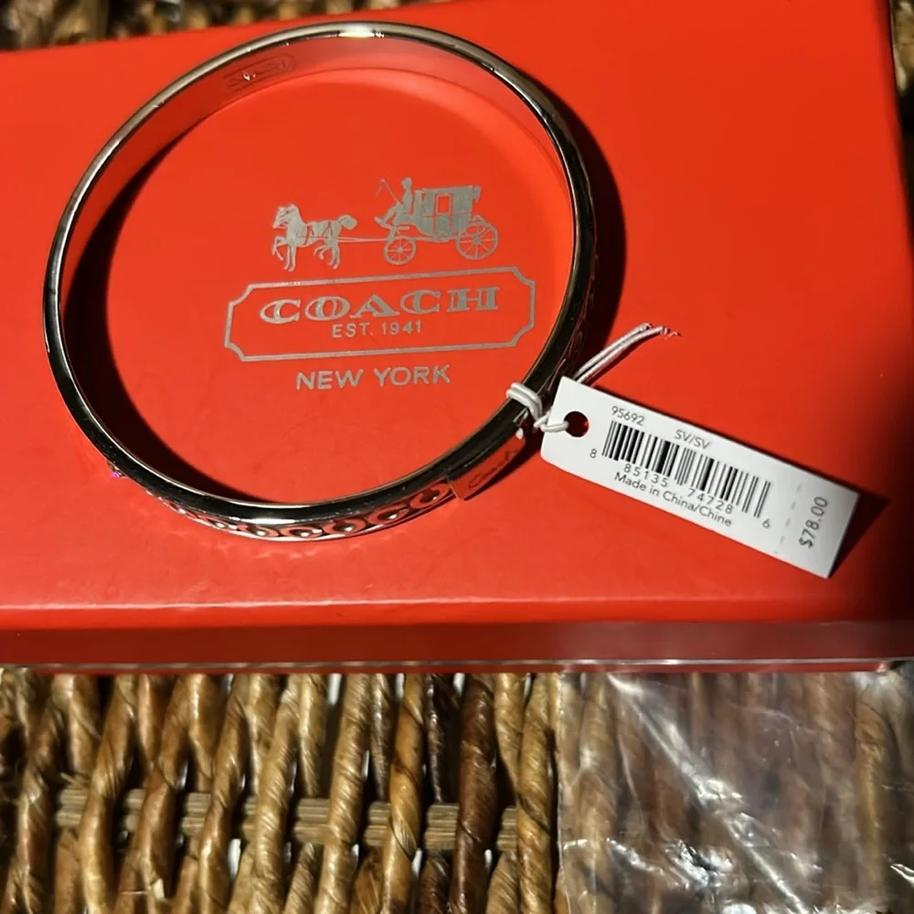 Coach Silver Bracelet with Modern Minimalist Design BNWT